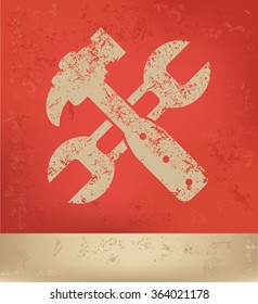 Maintenance design on red background,grunge vector