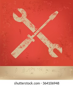 Maintenance design on red background,grunge vector
