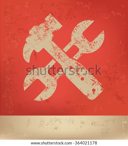 Maintenance design on red background,grunge vector