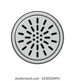 desenho animado de cobertura de dreno de manutenção. rua utilitário, proteção de pavimento, instalação de durabilidade sinal de cobertura de dreno de manutenção. símbolo isolado ilustração vetorial