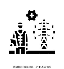elektrische Gitterglyph-Vektorgrafik für Wartungsarbeiten. Unterhaltungselektronikgitter-Schild. einzelne Symbolillustration