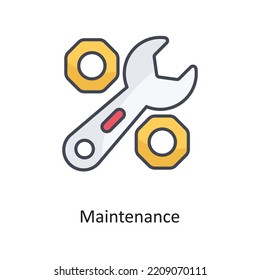 Maintenance Filled OutlineVector Icon Design illustration on White background. EPS 10 File