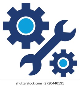 Estilo de icono azul plano de mantenimiento