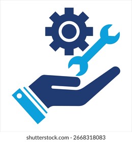 Ilustração do vetor de ícone azul plano de manutenção