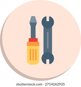 Icono de estilo de círculo plano de mantenimiento