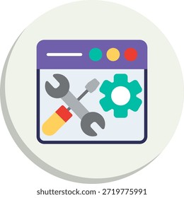 Ícone de Estilo de Círculo Plano de Manutenção