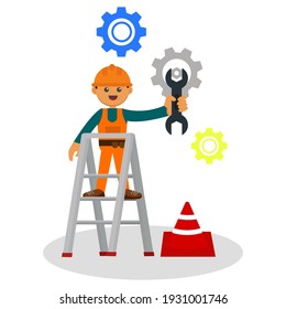 maintenance flat icon of vector illustration