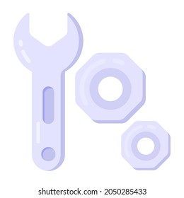 Maintenance, flat style icon pf spanner bolts 