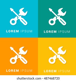 Maintenance Four Color Material Designed Icon / Logo