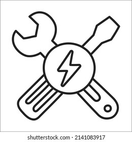 Instandhaltung. handgezeichnetes EV-Doodle-Symbol.