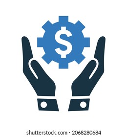 Maintenance, hands, insurance, dollar icon. Simple editable vector design isolated on a white background.