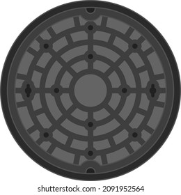 Maintenance hole isolated vector illustration.