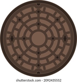 Maintenance hole isolated vector illustration.