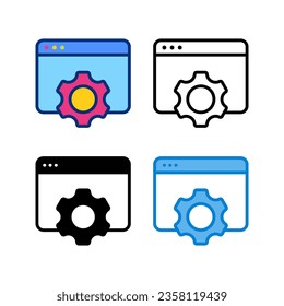 maintenance icon in 4 style flat, line, glyph and duotone