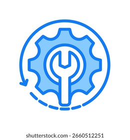 Ilustração do vetor azul do ícone de manutenção