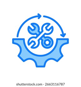 Maintenance Icon Blue Vector Illustration