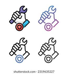 Maintenance icon design in four variation color