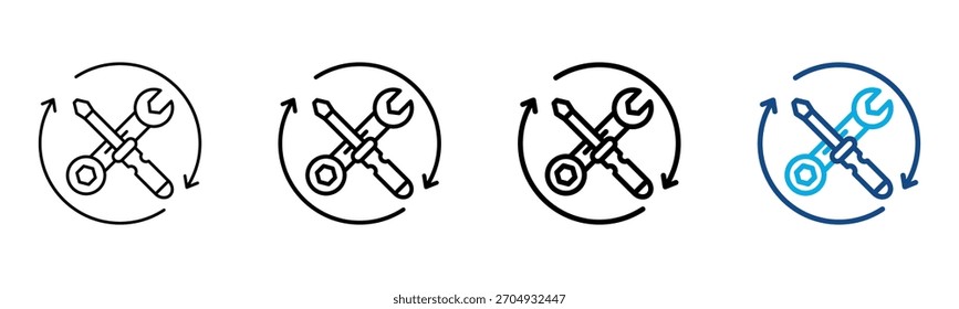 Ícone de manutenção Estilo diferente Conjunto de coleta de estrutura de tópicos Ilustração do vetor
