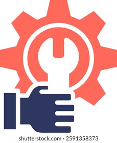 Maintenance Icon Glyph Color Vector Illustration