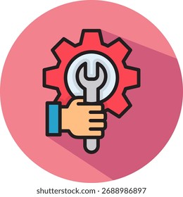 Ilustração isométrica de vetor do ícone de manutenção