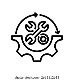 Ilustración vectorial de línea de iconos de mantenimiento