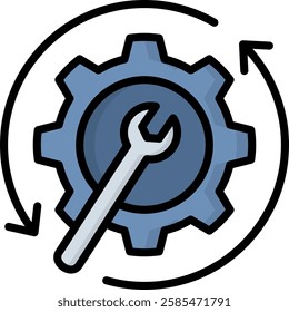 Maintenance Icon Lineal Color Vector Illustration