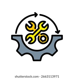 Icono de mantenimiento Ilustración vectorial de color lineal