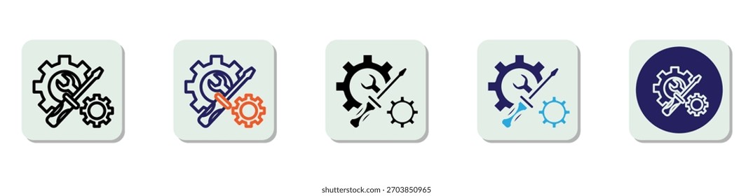 Maintenance Icon Multi Style Vector Illustration