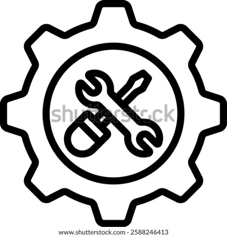Maintenance Icon Outline Vector Illustration