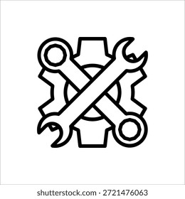 Ícone Manutenção. Símbolo da ferramenta de serviço, sinal de configuração, ilustração vetorial isolada no fundo branco.