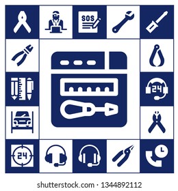 maintenance icon set. 17 filled maintenance icons.  Simple modern icons about  - Pliers, Tools, Repair, Repairing, Support, Worker, Wrench, Screwdriver