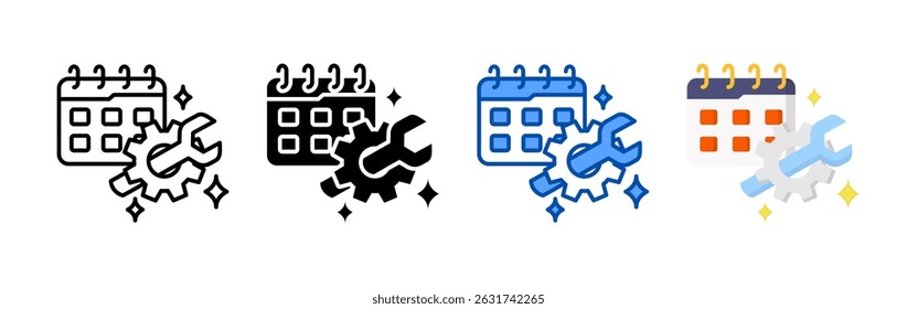 Maintenance icon set bundle. Multi style icon collection perfect for websites, apps, and presentations. Simple vector icon collection