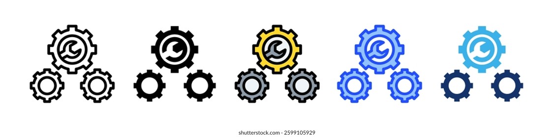 Maintenance Icon Set With Multiple Style Collection
