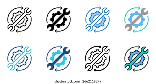 Maintenance icon set multiple style collection 
