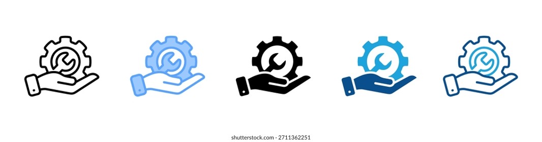 Maintenance icon set multiple style collection