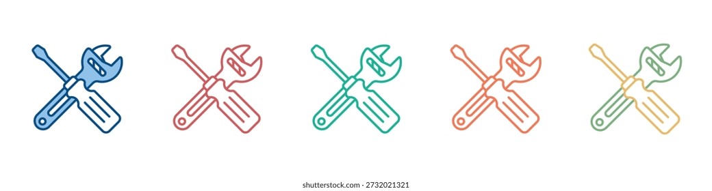 Conjunto de iconos de mantenimiento Colección de estilos múltiples
