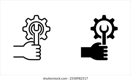 maintenance icon set, outline icons related to repair, vector illustration on white background