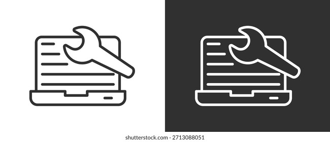 Conjunto De Iconos De Mantenimiento Colección De Vector Aislada En Blanco Y Negro