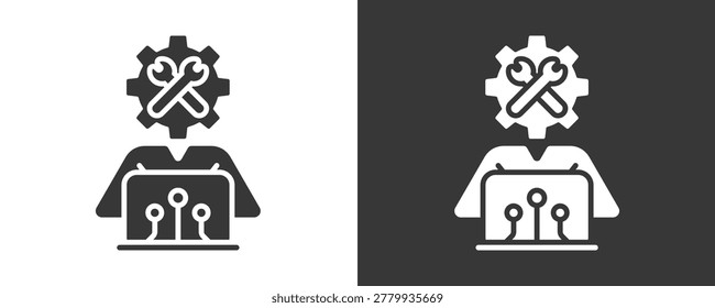 Maintenance Icon Set Vector Collection Isolated In Black And White