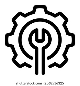 Maintenance icon with simple and line style