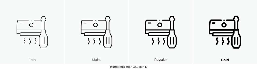 maintenance icon. Thin, Light Regular And Bold style design isolated on white background
