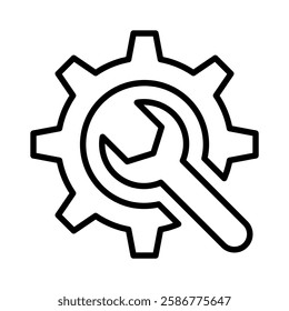 Maintenance icon in thin line style