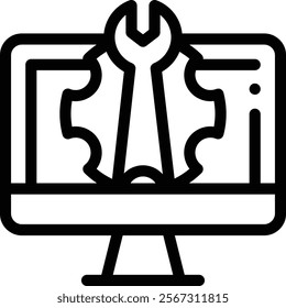 maintenance icon. Thin Linear Style Design Isolated On White Background