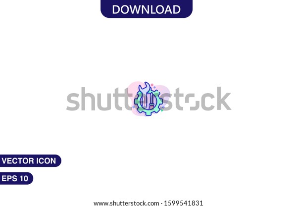  Maintenance icon in trendy flat\
style isolated on white background vector\
illustration