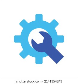 Maintenance icon vector graphic illustration in blue