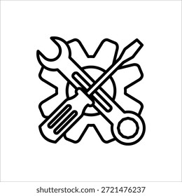 Maintenance icon. Vector illustration for web design. Service tool symbol, setting sign, isolated on white background.