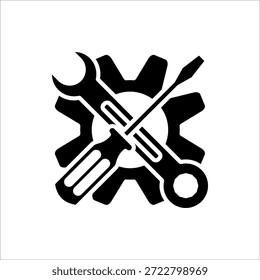 Icono de mantenimiento. Ilustración vectorial para el Diseño web. Símbolo de la herramienta de servicio, señal de ajuste, aislado en el fondo blanco.