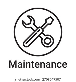 Icono de mantenimiento. Símbolo de línea de Vector para un Sitio web, tarjeta de producto, presentación y App móvil, embalaje o instrucción. Signo de esquema editable