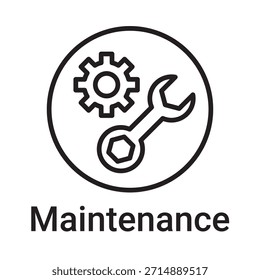 Icono de mantenimiento. Símbolo de línea de Vector para un Sitio web, tarjeta de producto, presentación y App móvil, embalaje o instrucción. Signo de esquema editable