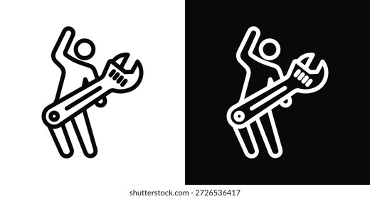 Icono de mantenimiento Estilo de fondo blanco y negro